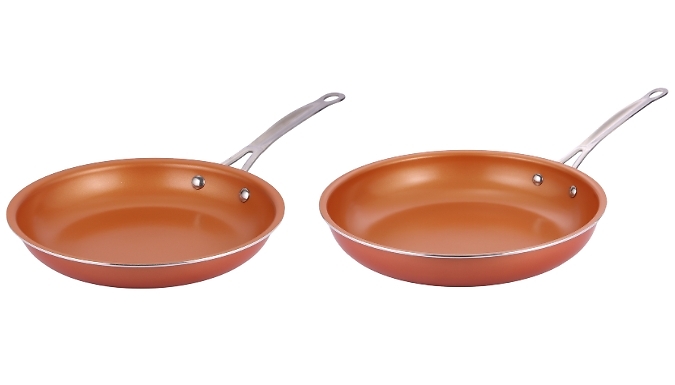 2-Piece Copper Ceramic Frying Pan Set