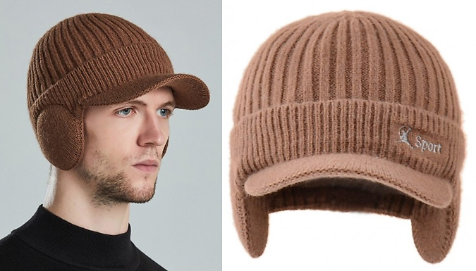 Winter Warm Knit Windproof Hat With Earflaps - 6 colours at Go Groopie IE