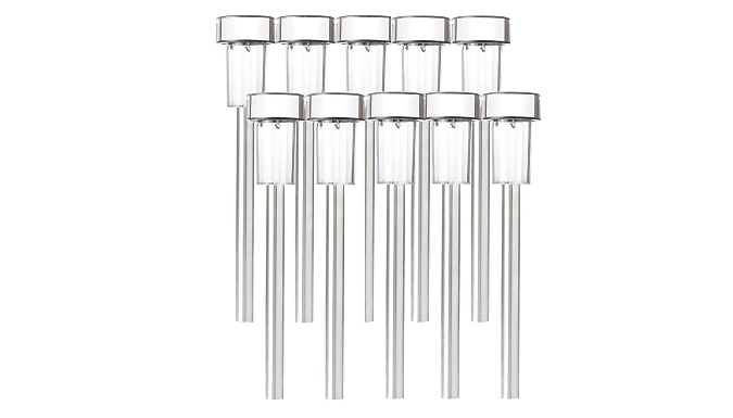 10 Pack Solar Powered LED Post Lights