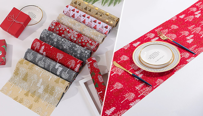 Justgiftdirect Christmas Linen Long Table Runner - 6 Designs