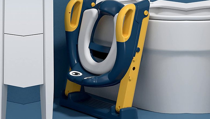 Kid's Foldable Toilet Training Seat with Ladder - 2 Colours