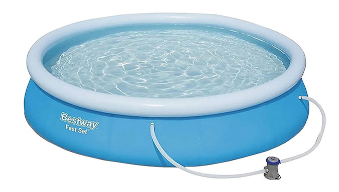 12ft Bestway Inflatable Round Paddling Pool with Filter Pump