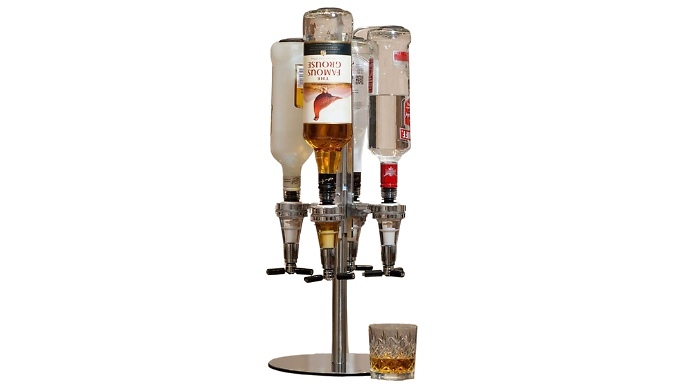 4-Bottle Optic Bar Butler Rotary Stand & Dispenser