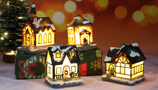 LED Light-Up Cottage Christmas Decoration - 10 Options