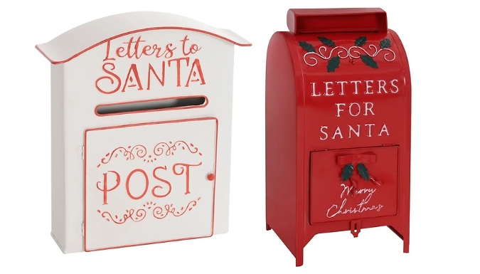 HOMCOM Letters To Santa Christmas Post Box - 2 Colours