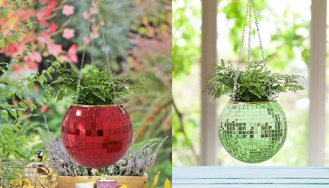 Retro Hanging Disco Ball Planter - 5 Colours, 4 Sizes!