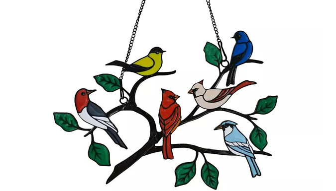 Birds on Branch Painted Acrylic Decoration – 5 or 6 Birds Deal Price £4.99