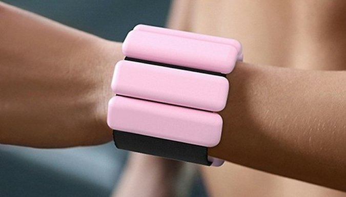 Pair of Silicone Adjustable Fitness Wrist or Ankle Weights - 10 Colours