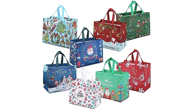 12-Piece Structured Christmas Gift Bags