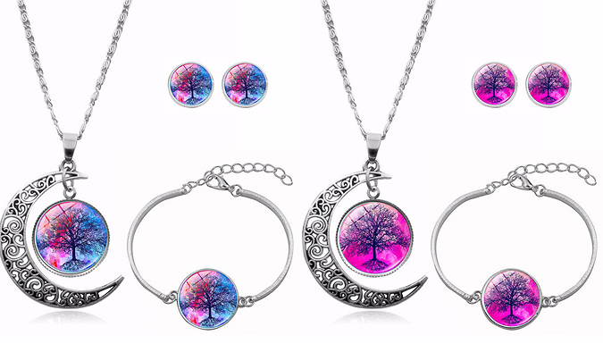 3-Piece Life Tree Jewellery Set - 4 Colours