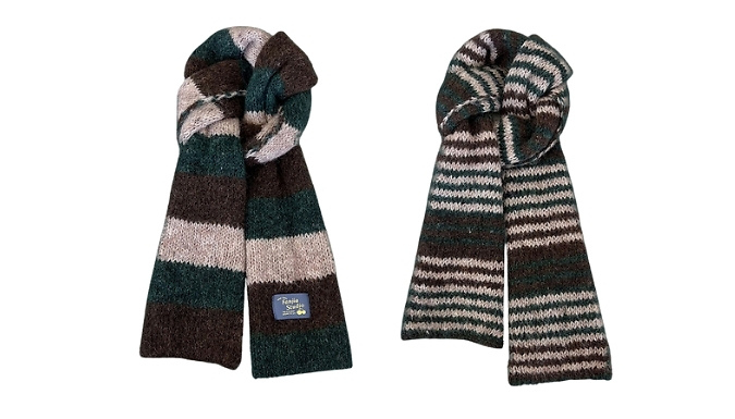 Striped Double-Sided Knitted Scarf - 7 Colours