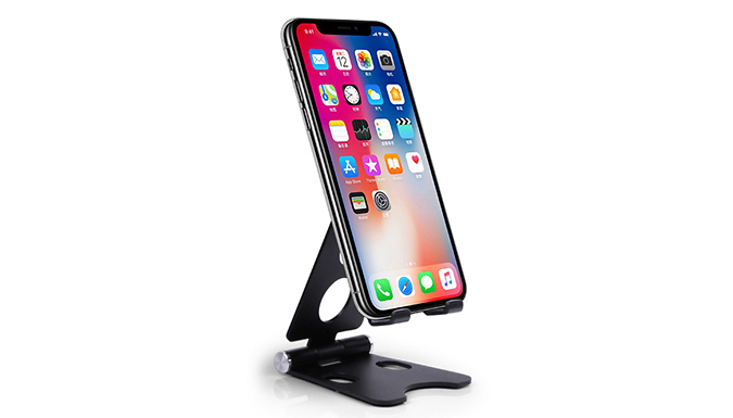 Adjustable Metal Folding Phone & Tablet Holder- 5 Colours at Go Groopie