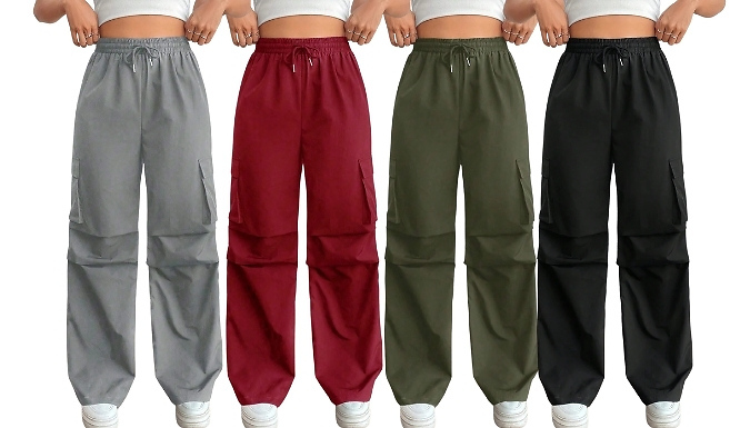 Women's Elastic Waist Drawstring Cargos - 6 Colours & 4 Sizes