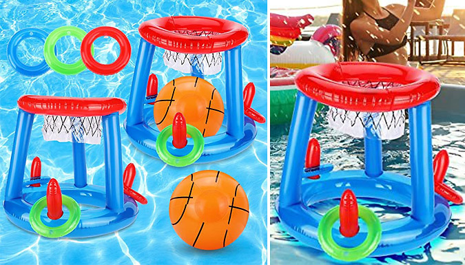 Justgiftdirect 2-in-1 Inflatable Pool Basketball Hoop