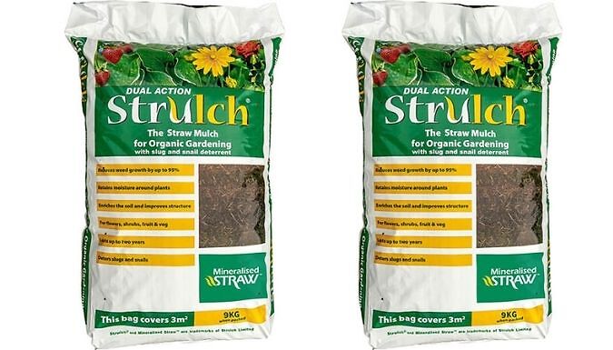 2-Pack Strulch Mineralised Straw Garden Mulch - 9kg Bags