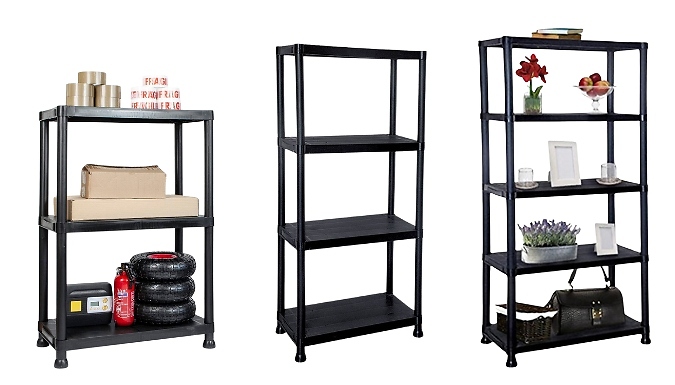 Space Saving Plastic Shelving Unit! - 3, 4 or 5-Tier!