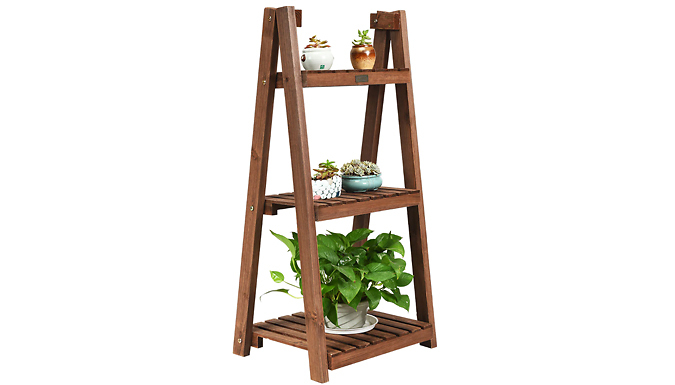 3-Tier Fir Wood Plant Display Stand