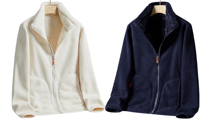Men's Double-Sided Fleece Jacket - 4 Colours & 6 Sizes