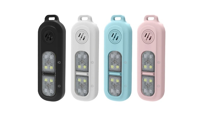 Outdoor Mini Safety Clip Light and Alarm - 4 Colours