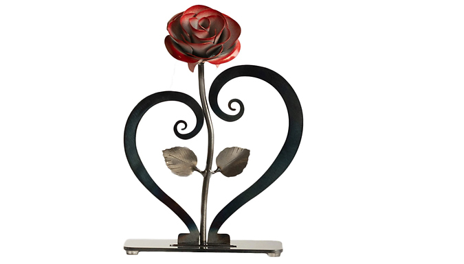 Rose Love Heart Acrylic Ornament - 4 Colours