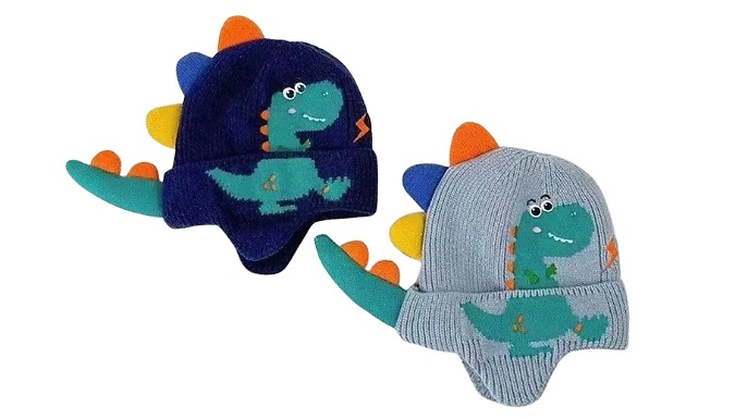 Children's Adorable Dinosaur Knitted Hat - 4 Colours