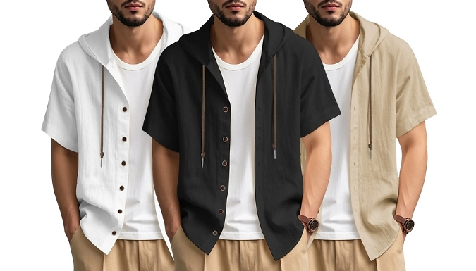 Men's Breathable Loose-Fit Linen Shirt - 8 Colours, 6 Sizes!
