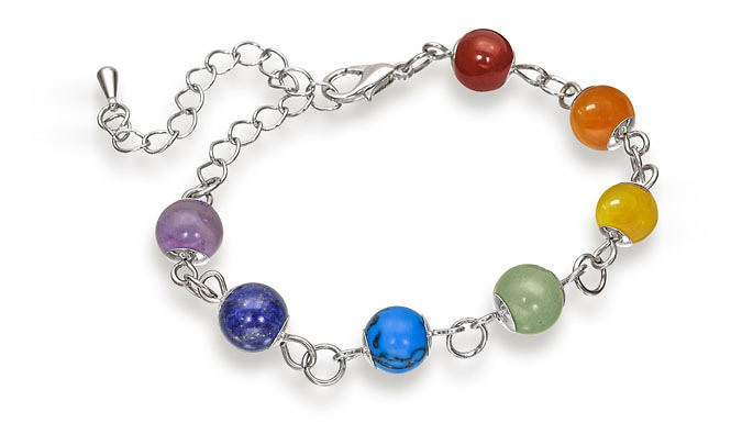 Chakra Simulated Gemstone Bracelet