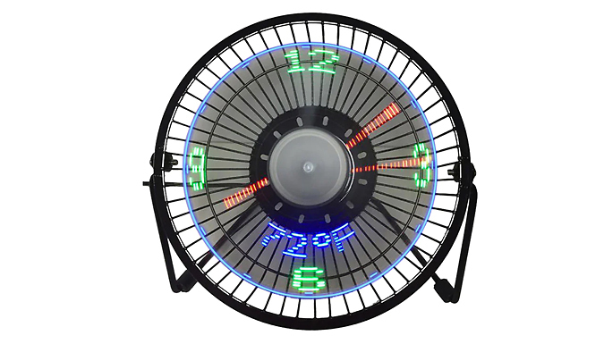 3-in-1 Mini Desk Fan Clock with Temperature Display