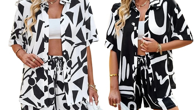 Women's Summer Shirt & Shorts Co-ord - 3 Colours & 5 Sizes