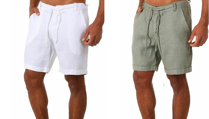 Men’s Loose Fit Linen Shorts - 4 Colours & 6 Sizes