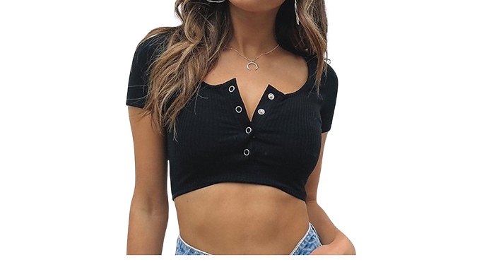 Women's Square Neck Crop Top - 3 Colours & 4 Sizes