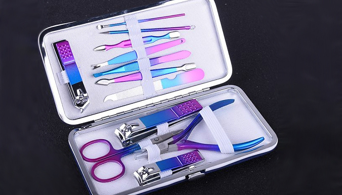 Rainbow Manicure & Pedicure Nail Grooming Kit - 7, 10 or 12 Piece