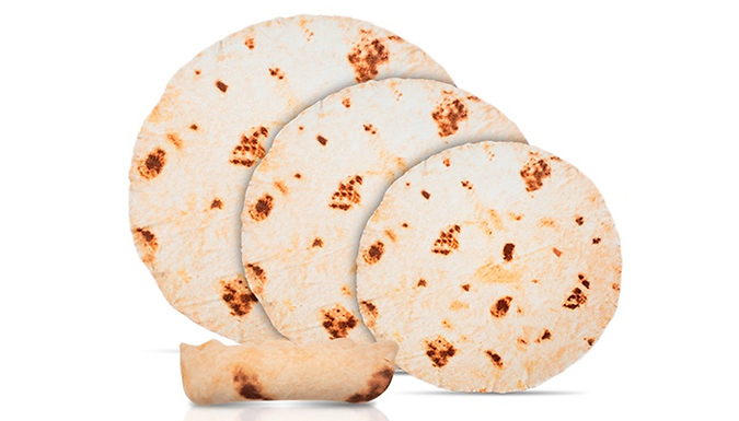 Tortilla Burrito Flannel Blanket - 3 Sizes