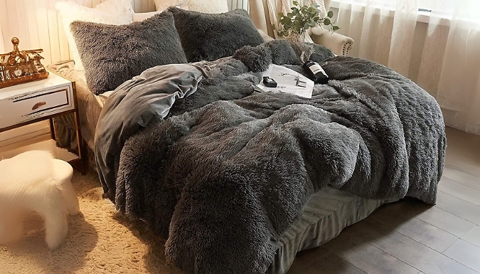 Luxe Faux Fur Super Soft Duvet Set - 4 Colours & 3 Sizes