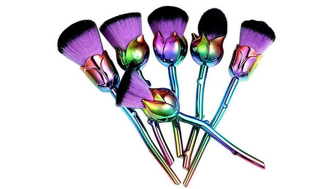 6-Piece Rose Make-Up Brush Set - 4 Colours