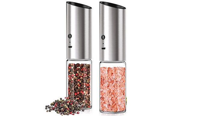 USB Electric Salt & Pepper Grinder - 1 or 2-Pack