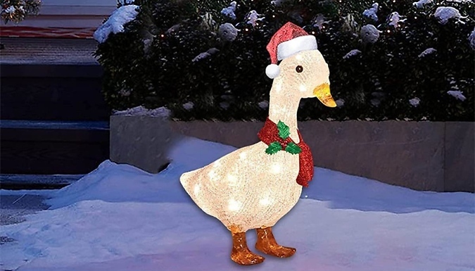 Outdoor Light-Up Duck with Scarf Decoration - 2 Styles & Sizes