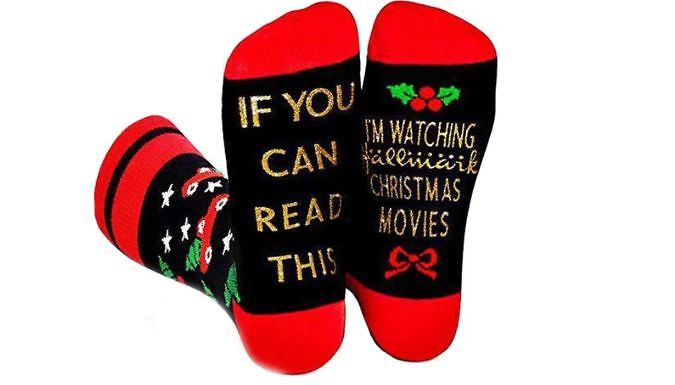 Novelty Christmas Movie Tube Socks - 3 Colours from Go Groopie