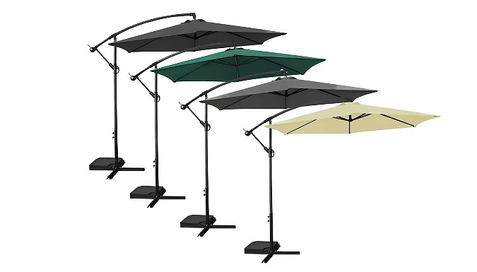 3M Banana Garden Parasol - Grey, Green, Cream or Black!
