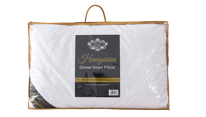 100% Hungarian Goose Down Pillow - 1 or 2 Pack