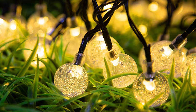 Crystal Ball Solar Powered LED String Lights - 4 Options & 3 Colours