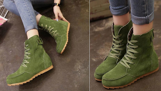 Faux Suede Lace-up Ankle Boots - 3 Colours Faux Suede Lace-up Ankle Boots - 3 Colours
