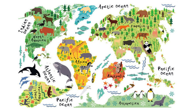 Children's Room World Map Wall Sticker