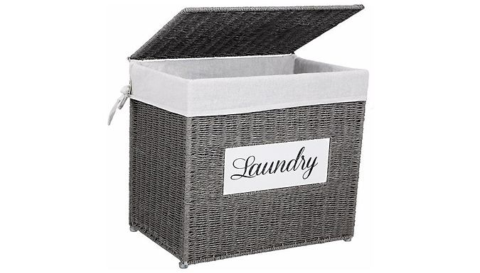 Grey Laundry Hamper with Lid