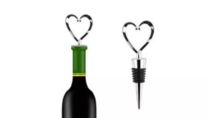 2 or 4-Pack of Heart Design Wine Stoppers