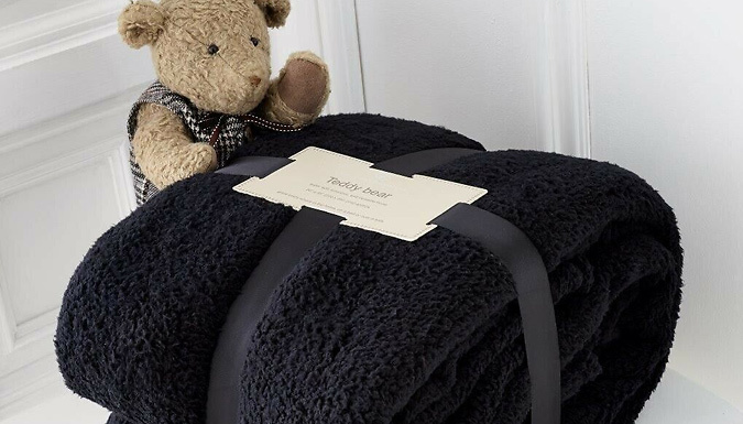 Teddy Fleece Soft Blanket - 2 Sizes and 4 Colours