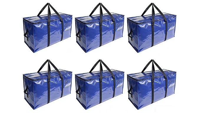 Pack of 6 Heavy-Duty Plastic Storage Bags with Handles!
