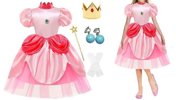 Childrens princess peach costume best sale