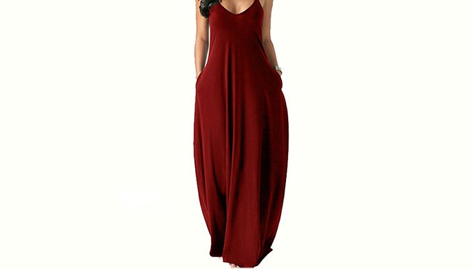 Plus Size Casual Sleeveless A-Line Maxi Dress - 4 Colours & 5 Sizes