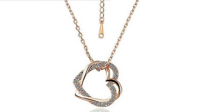 Swarovski Elements Heart Necklace – 1 or 2 Deal Price £9.99
